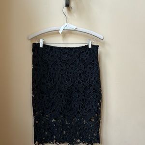 Chicwish Charme Crochet Black Lace Pencil Skirt